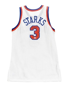 1995-96 John Starks Game Worn and Signed  New York Knicks Home Jersey
